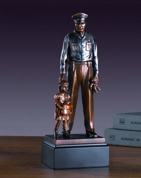 Policeman With Child Sculpture Tribute Statue Public Service Award